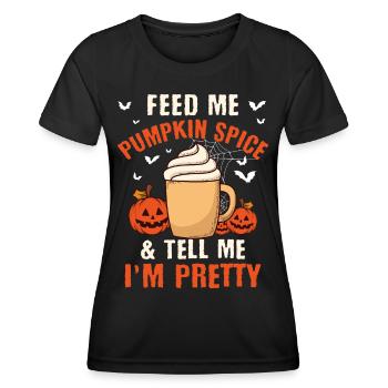 Pumpkin Spice Kaffee Kürbis Herbst Halloween - Frauen Funktions-T-Shirt - Schwarz - Vorne - AI Model Female 172 light (172cm)