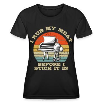 Retro Vintage Grill Master Meat Bbq Grilling - Women's Functional T-Shirt - black - Front - AI Model Female 172 light (172cm)