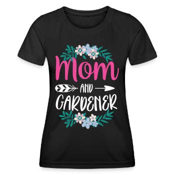 Jardin Mère et Jardinier Mama Horticulture - T-shirt sport Femme - noir - Devant - AI Model Female 172 light (172cm)