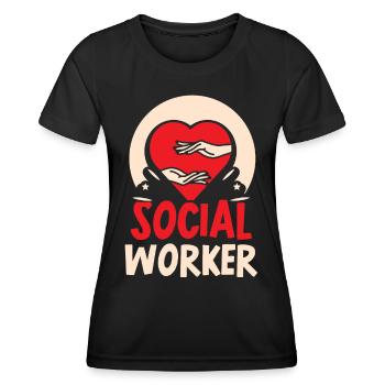 Travailleur social Travailleur social Profession de travailleur social - T-shirt sport Femme - noir - Devant - AI Model Female 172 light (172cm)
