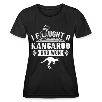 Je me suis battu avec un kangourou kangourou - T-shirt sport Femme - noir - Devant - AI Model Female 172 light (172cm)