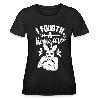 Je me suis battu avec un kangourou kangourou - T-shirt sport Femme - noir - Devant - AI Model Female 172 light (172cm)