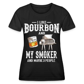 Ich Mag Bourbon Whiskey Smoker Grill Bbq Griller - Frauen Funktions-T-Shirt - Schwarz - Vorne - AI Model Female 172 light (172cm)