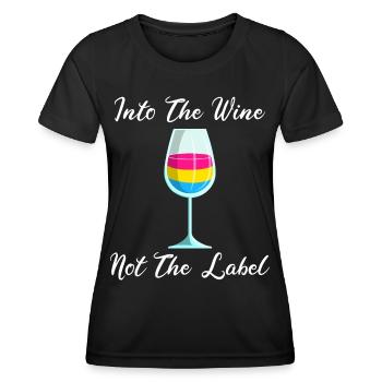 Dans le vin pas l’étiquette Lgbt Pansexual Pride - T-shirt sport Femme - noir - Devant - AI Model Female 172 light (172cm)