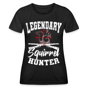 Legendärer Eichhörnchen Jäger Jagd - Frauen Funktions-T-Shirt - Schwarz - Vorne - AI Model Female 172 light (172cm)