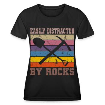 Vintage Retro Geologe Kristall Stein Sammler - Frauen Funktions-T-Shirt - Schwarz - Vorne - AI Model Female 172 light (172cm)