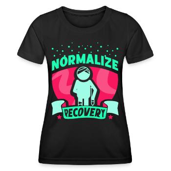 Wiederherstellung Normalisieren Erholung Erholen - Frauen Funktions-T-Shirt - Schwarz - Vorne - AI Model Female 172 light (172cm)