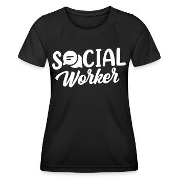 Travailleur social Profession Travailleur social Travail social - T-shirt sport Femme - noir - Devant - AI Model Female 172 light (172cm)