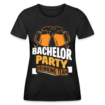 Enterrement de vie de garçon Équipe Boire Équipe Mariée - T-shirt sport Femme - noir - Devant - AI Model Female 172 light (172cm)