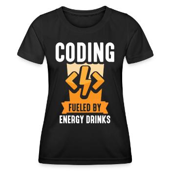 Programmieren Mit Energydrinks Coding Code Coder - Frauen Funktions-T-Shirt - Schwarz - Vorne - AI Model Female 172 light (172cm)