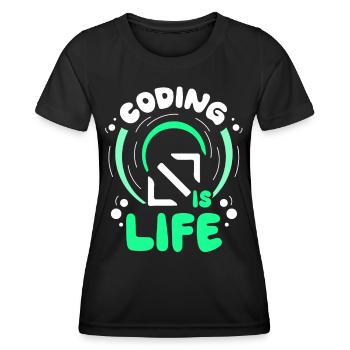 Coding Is Life Code Coder Programmer - Women's Functional T-Shirt - black - Front - AI Model Female 172 light (172cm)