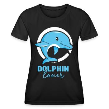 Amoureux des dauphins Dauphins Dauphins Dauphins - T-shirt sport Femme - noir - Devant - AI Model Female 172 light (172cm)