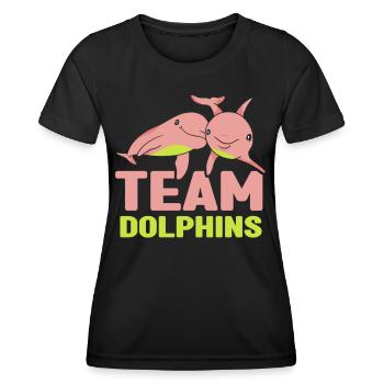 Team Dolphins Dolphin Lover Dolphin Dolphin - Women's Functional T-Shirt - black - Front - AI Model Female 172 light (172cm)