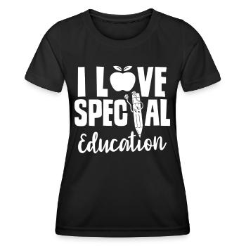 J’adore les enseignants en éducation spécialisée en éducation spécialisée - T-shirt sport Femme - noir - Devant - AI Model Female 172 light (172cm)