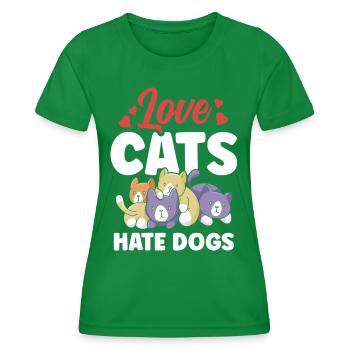 Chers chats Détestez les chiens Amoureux des chats Animaux de compagnie - T-shirt sport Femme - vert - Devant - AI Model Female 172 dark (172cm)
