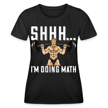 Bodybuilder Shhh Ich mache Mathe Langhantel - Frauen Funktions-T-Shirt - Schwarz - Vorne - AI Model Female 172 light (172cm)