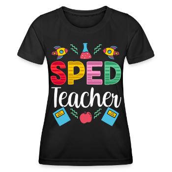 Enseignante en éducation de l’enfance en difficulté Profession de l’éducation de l’enfance en difficulté - T-shirt sport Femme - noir - Devant - AI Model Female 172 light (172cm)