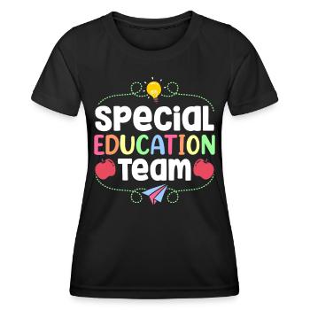 Équipe d’éducation de l’enfance en difficulté Profession Enseignant en éducation de l’enfance en difficulté - T-shirt sport Femme - noir - Devant - AI Model Female 172 light (172cm)