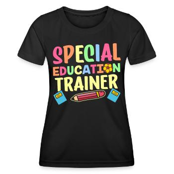 Formateur en éducation de l’enfance en difficulté Enseignant en éducation de l’enfance en difficulté - T-shirt sport Femme - noir - Devant - AI Model Female 172 light (172cm)