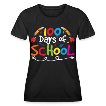 100 jours d’école Dictons Équipe Sweet Funny - T-shirt sport Femme - noir - Devant - AI Model Female 172 light (172cm)