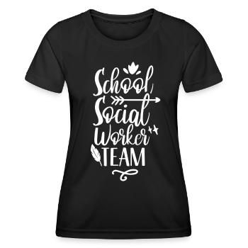 Équipe de travailleur social scolaire École de travail social - T-shirt sport Femme - noir - Devant - AI Model Female 172 light (172cm)