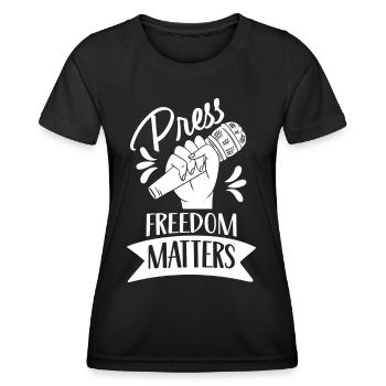 Press freedom is important Press freedom matters - Women's Functional T-Shirt - black - Front - AI Model Female 172 light (172cm)