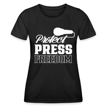 Protège la liberté de la presse Journaliste Loi sur la presse - T-shirt sport Femme - noir - Devant - AI Model Female 172 light (172cm)