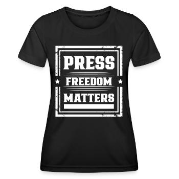 Press freedom is important Press freedom matters - Women's Functional T-Shirt - black - Front - AI Model Female 172 light (172cm)