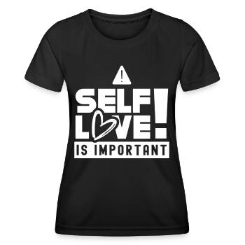 L’amour de soi est important doux L’amour de soi positif - T-shirt sport Femme - noir - Devant - AI Model Female 172 light (172cm)
