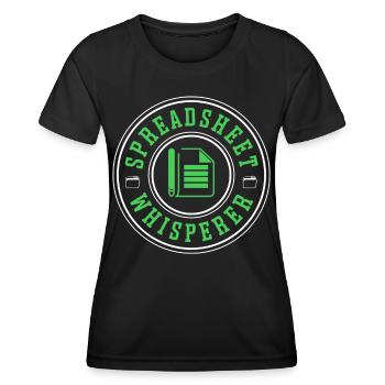 Collègue feuille de calcul Comptable de travail de table - T-shirt sport Femme - noir - Devant - AI Model Female 172 light (172cm)