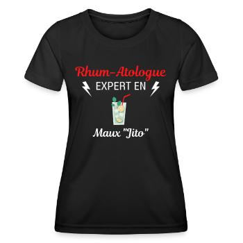 Rhum-Atologue - T-shirt sport Femme - noir - Devant - AI Model Female 172 light (172cm)