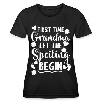 Première grand-mère grand-mère arrière-grand-mère grands-parents - T-shirt sport Femme - noir - Devant - AI Model Female 172 light (172cm)