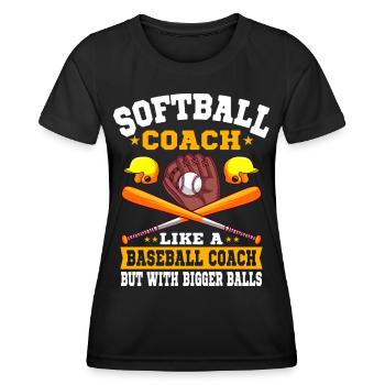 Entraîneur de softball comme un entraîneur de baseball - T-shirt sport Femme - noir - Devant - AI Model Female 172 light (172cm)