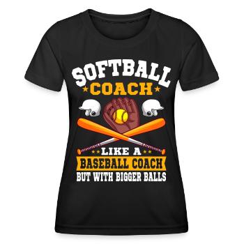 Entraîneur de softball comme un entraîneur de baseball - T-shirt sport Femme - noir - Devant - AI Model Female 172 light (172cm)