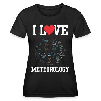 Ich Liebe Meteorologie Klimatologie Meteorologe - Frauen Funktions-T-Shirt - Schwarz - Vorne - AI Model Female 172 light (172cm)