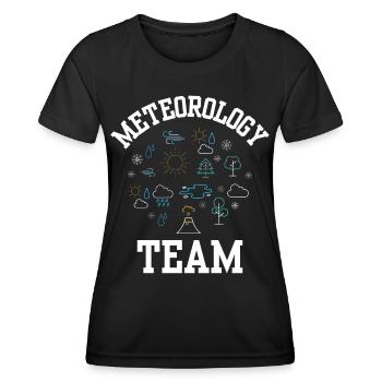 Team Meteorologie Wettervorhersage Meteorologe - Frauen Funktions-T-Shirt - Schwarz - Vorne - AI Model Female 172 light (172cm)