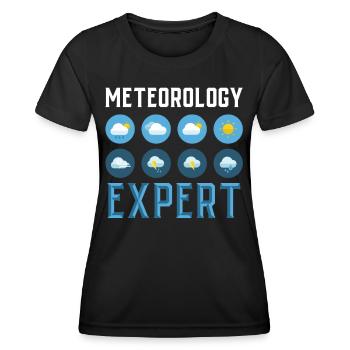 Meteorologie Experte Wettervorhersage Meteorologe - Frauen Funktions-T-Shirt - Schwarz - Vorne - AI Model Female 172 light (172cm)