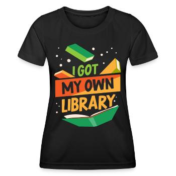 J’ai mon propre bibliothécaire - T-shirt sport Femme - noir - Devant - AI Model Female 172 light (172cm)