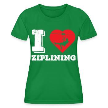 Ich Liebe Ziplining Sport Zipline Seilrutsche - Frauen Funktions-T-Shirt - Kelly Green - Vorne - AI Model Female 172 dark (172cm)