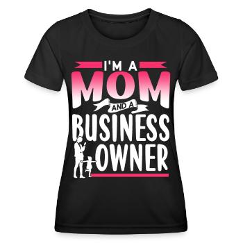 Je suis mère et propriétaire d’entreprise - T-shirt sport Femme - noir - Devant - AI Model Female 172 light (172cm)