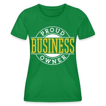 Fier propriétaire d’entreprise Entrepreneur Fondateur PDG - T-shirt sport Femme - vert - Devant - AI Model Female 172 dark (172cm)