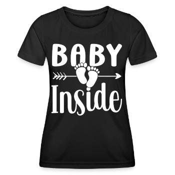 Baby Inside Announcement Pregnant Baby Inside - Women's Functional T-Shirt - black - Front - AI Model Female 172 light (172cm)