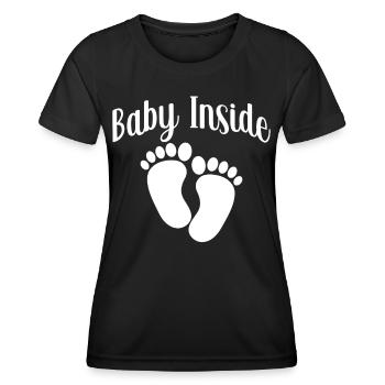 Baby Inside Pregnant Baby Inside Announcement - Women's Functional T-Shirt - black - Front - AI Model Female 172 light (172cm)