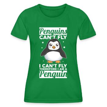 Les pingouins ne peuvent pas voler Je suis un pingouin - T-shirt sport Femme - vert - Devant - AI Model Female 172 dark (172cm)