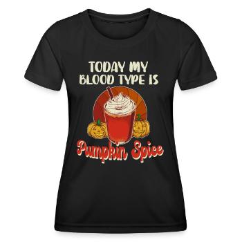 Pumpkin Spice Café Citrouille Automne Halloween - T-shirt sport Femme - noir - Devant - AI Model Female 172 light (172cm)