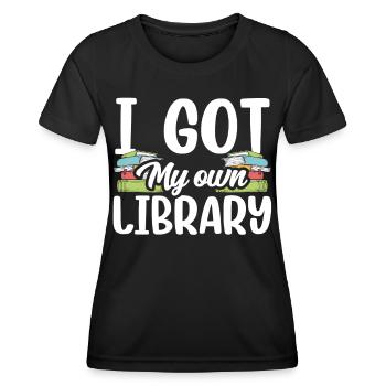 J’ai mon propre bibliothécaire - T-shirt sport Femme - noir - Devant - AI Model Female 172 light (172cm)