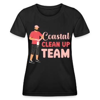 Nettoyage de la plage Équipe de nettoyage côtier de la plage - T-shirt sport Femme - noir - Devant - AI Model Female 172 light (172cm)