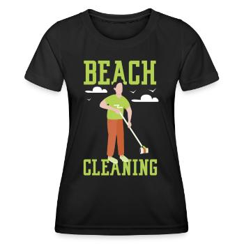 Beach Cleaning Beaches Beach Beach Clean Up - Women's Functional T-Shirt - black - Front - AI Model Female 172 light (172cm)