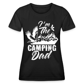 Ich Bin Der Camping Papa Campen Camp Camper - Frauen Funktions-T-Shirt - Schwarz - Vorne - AI Model Female 172 light (172cm)