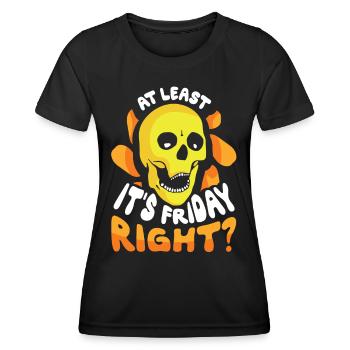 Au moins, c’est finalement sarcastique vendredi - T-shirt sport Femme - noir - Devant - AI Model Female 172 light (172cm)